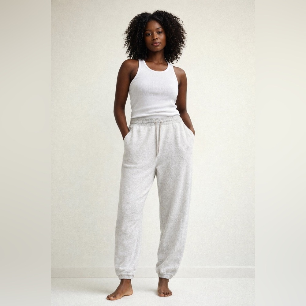 Allbirds Merino Wool Blend Sweatpant in White & Gray Size Large